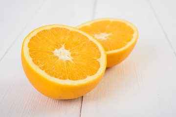 Fresh Oranges On Wood Table