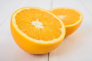 Fresh Oranges On Wood Table