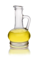 Glass cruet of olive oil