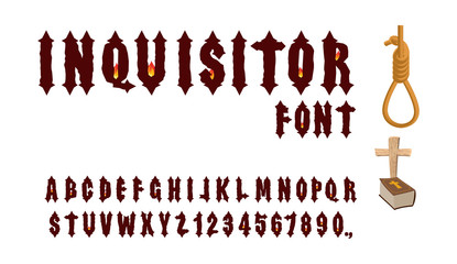Inquisitor font. Ancient Gothic font. Font for Holy Inquisition.