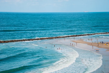 Fototapeta na wymiar Sironit Beach in the city of Netanya in Israel