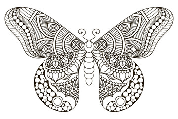 Vector black butterfly