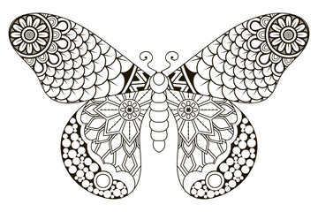 Vector black butterfly