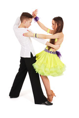 Boy and girl dancing ballroom dance