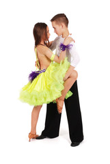 Boy and girl dancing ballroom dance