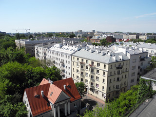 Cityscape of Warsaw.