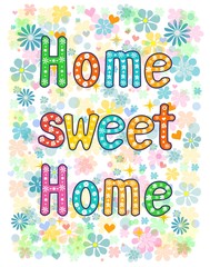 sweet home lettering decorative text
