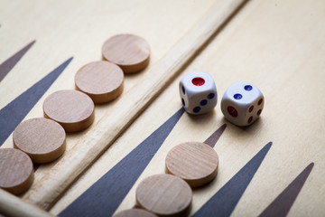 Obraz na płótnie Canvas Backgammon board and dice