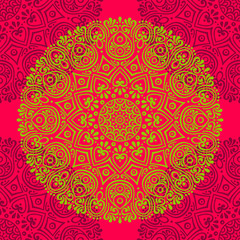 Ethnic floral seamless pattern