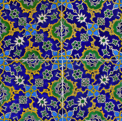 Iznik glaze tiles at the courtyard of Topkapi Palace in Istanbul, Turkey.  İznik is a town in the Province of Bursa, Turkey.
