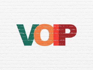 Web design concept: VOIP on wall background