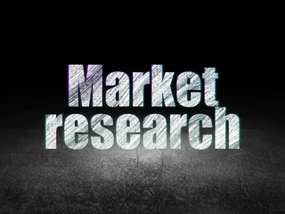 Marketing concept: Market Research in grunge dark room