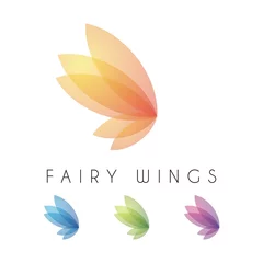 Fototapeten Fairy Wings Feminine Design Vector Logo © adynue