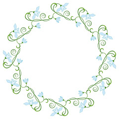 Round frame with flowers