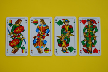 Bayerische Spielkarte vier Ober
