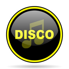 disco music black and yellow glossy internet icon