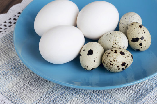 chicken and quail eggs