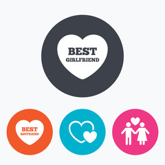 Valentine day love icons. Best girlfriend.