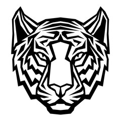 Tiger head logo mascot on white background