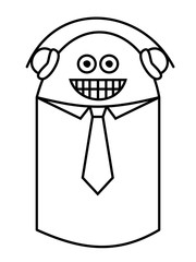 happy businessman with headphones