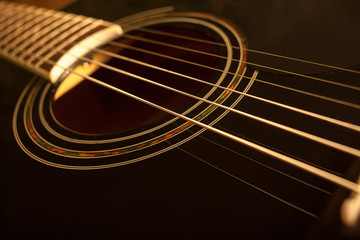 acoustic guitar close-up shot