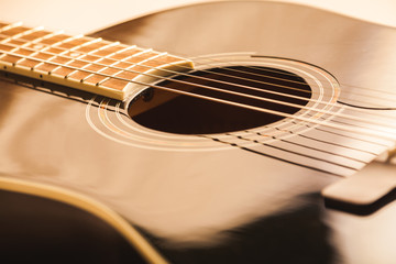 acoustic guitar close-up shot