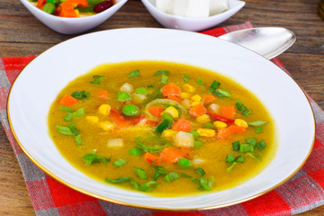 Pumpkin-Carrot Soup with Mexican Vegetable Mix