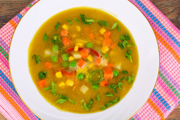Pumpkin-Carrot Soup with Mexican Vegetable Mix