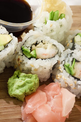 plate of sushi closeup
