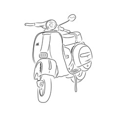 Outline of scooter, vector illustration - 104957879