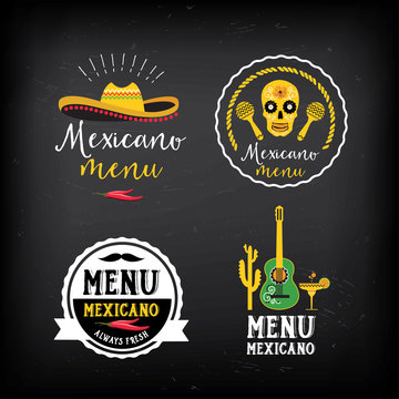Menu mexican logo and badge design.