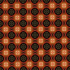 Орнамент с элементами коричневого,красного и чёрного цветов.
