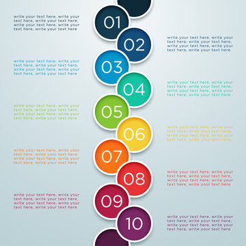 Infographic Numbers 1 to 10 In Overlapping Circles