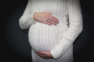 Close up of a cute pregnant belly