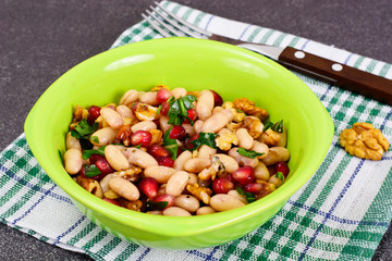 White Beans with Pomegranates, Walnuts, Olive Oil, Lemon Juice