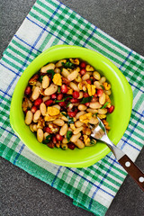 White Beans with Pomegranates, Walnuts, Olive Oil, Lemon Juice