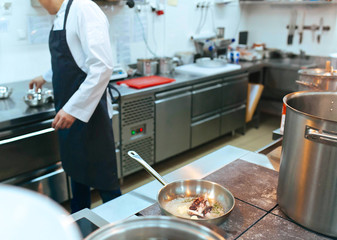 Cooking process at the kitchen