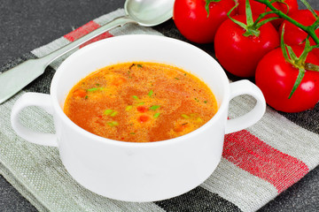 Sicilian Tomato Soup. National Italian Cuisine