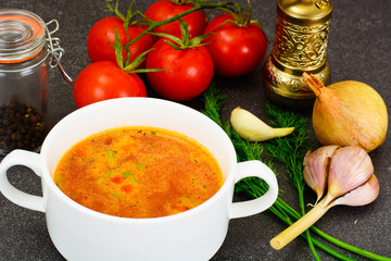 Sicilian Tomato Soup. National Italian Cuisine