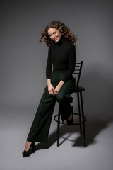 Young sexy beautiful woman with fashion hairstyle