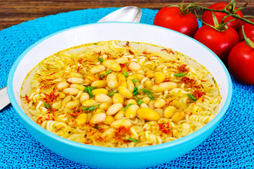 Tasty Bean Soup with Chinese Noodles
