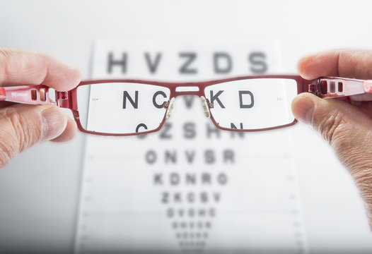 test vision/mains avec lunettes et carte de vision