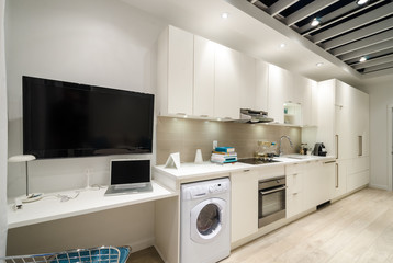 Modern kitchen in luxury house.