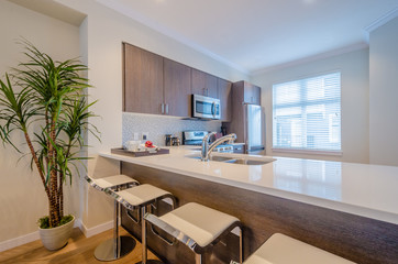 Modern dining room in luxury house.