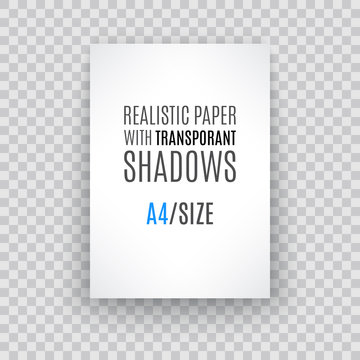 Blank sheet of paper with page curl and shadow, design element