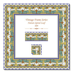 Vintage frame series_009 Nature Spiral Leaf