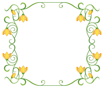 Color frame with yellow flowers