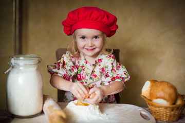 girl with french bread