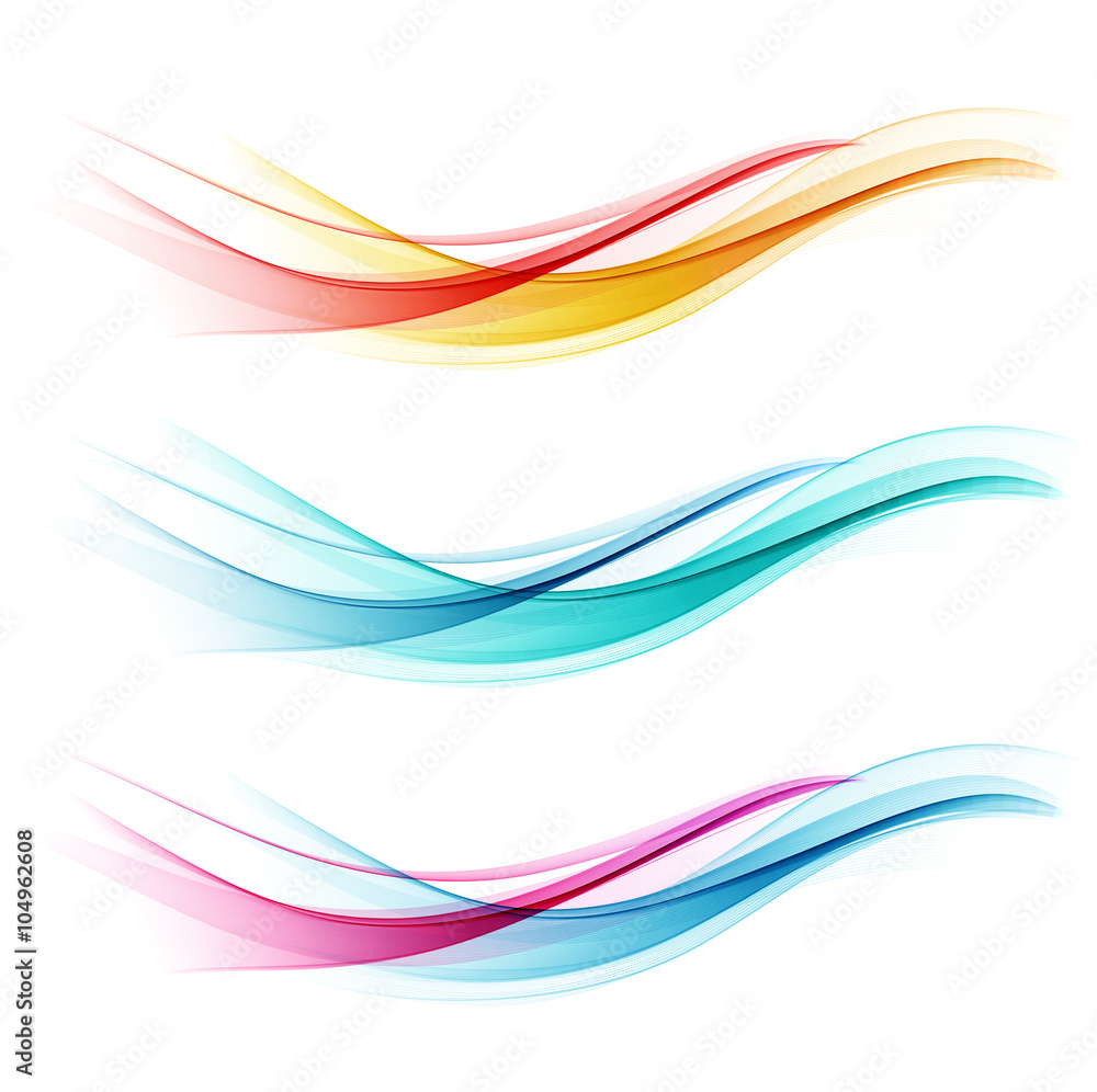 Aufkleber set of abstract color wave
