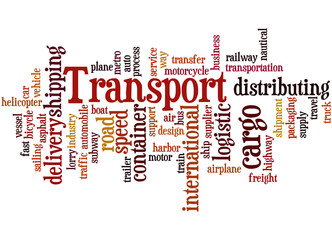 Transport, word cloud concept